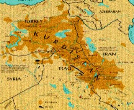 map of kurdistan